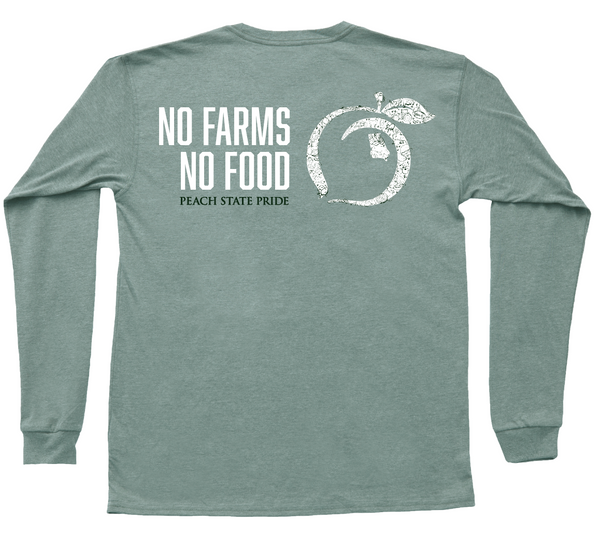 No Farms No Food Long Sleeve Pocket Tee