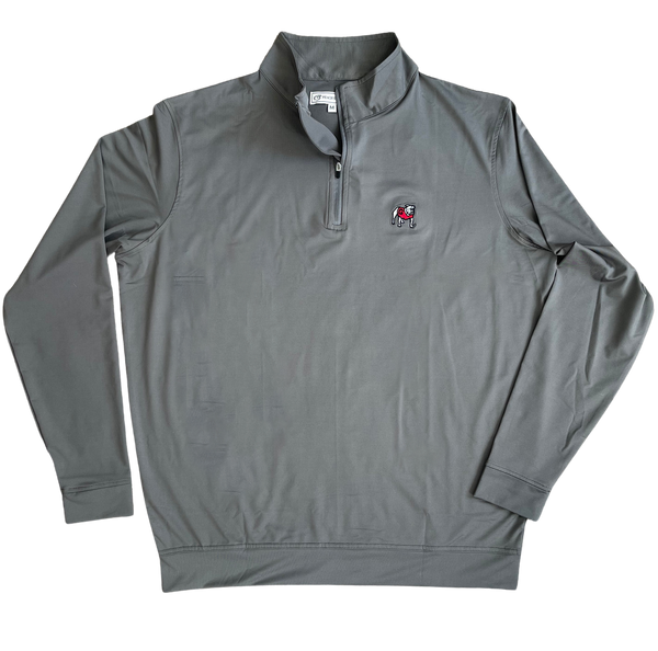 UGA 1/4 Zip Standing Dawg Performance Pullover - Charcoal