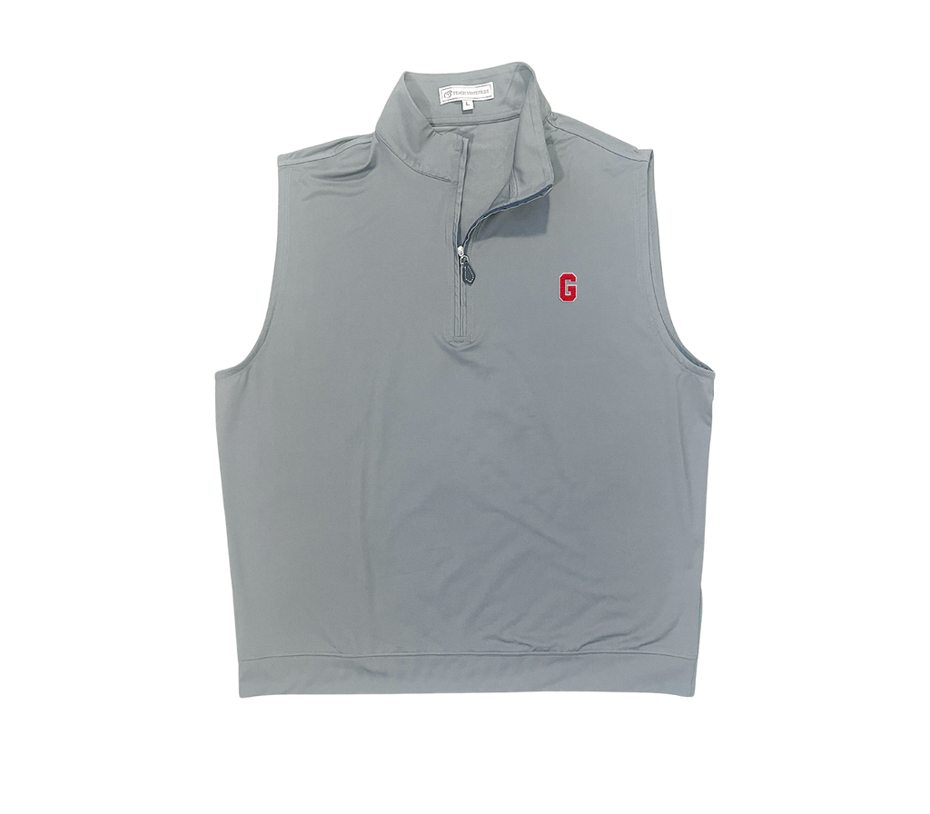 UGA Ash Gray 1/4 Zip Performance Vest