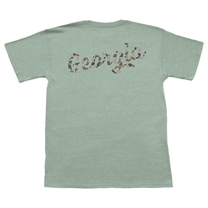 Fishing Camo Script Short Sleeve Shirt