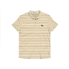 Georgia Tech Old Gold & White Heathered Azalea Stripe Performance Polo