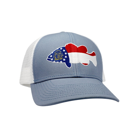 American Flag Fishing Camo Trucker Hat – Peach State Pride